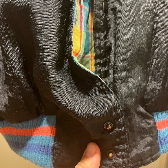 Vintage 90s Crocodile brand bomber jacket great pastel details mens small - Picture 5 of 12
